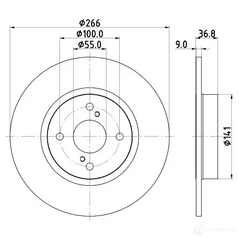 Тормозной диск HELLA 2WXX7H 32042 54692P RO 8DD 355 114-781 изображение 0