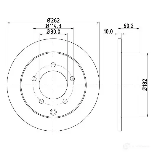 Тормозной диск HELLA 552 74PRO XWZYRO 32475 8DD 355 119-181 изображение 0