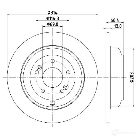 Тормозной диск HELLA SCZ2DCN 8DD 355 122-471 32731 5 5729PRO изображение 3