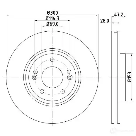 Тормозной диск HELLA ESJHO 32537 8dd355120201 55278P RO изображение 1