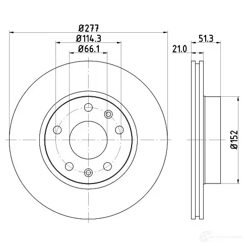 Тормозной диск HELLA 8dd355127781 1193339090 54157P RO_HC M8ZM6P - Изображение 1