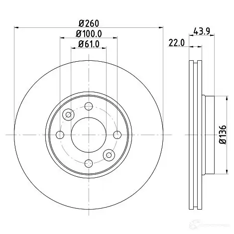 Тормозной диск HELLA 5 4192PRO_HC 8dd355127881 Y06C8 1193339100 изображение 0