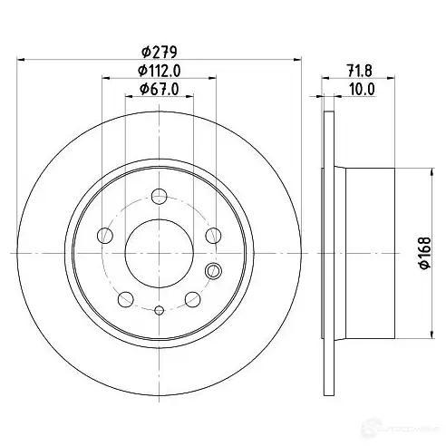 Тормозной диск HELLA IL5QP 8DD 355 100-991 52 101 30666