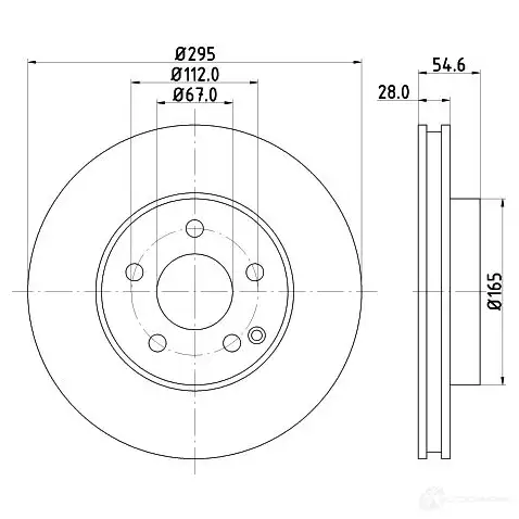 Тормозной диск HELLA NVYJ5N 8DD 355 108-781 31445 54151PR O изображение 0