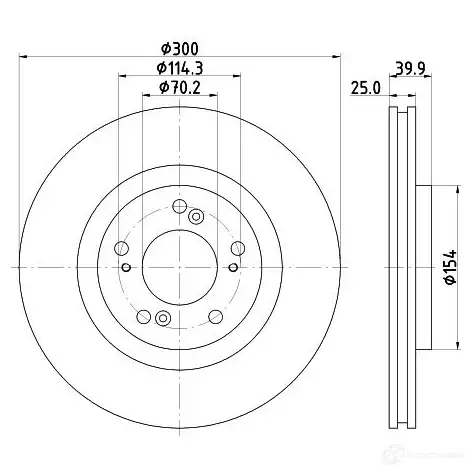Тормозной диск HELLA 54 778PRO 33IROX 32120 8DD 355 115-561 - Изображение 1
