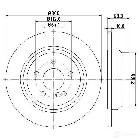 Тормозной диск HELLA 8DD 355 108-841 54 154PRO 4MIFG 31451 - Изображение 1