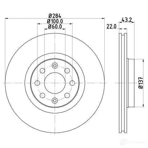 Тормозной диск HELLA HRGU0D 31826 8DD 355 112-601 54458 PRO - Изображение 1