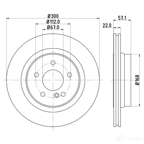 Тормозной диск HELLA KV9QP 8DD 355 118-941 32451 5463 6PRO изображение 0