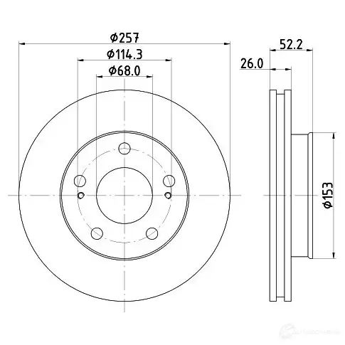 Тормозной диск HELLA 167IGC2 31023 8DD 355 104-561 5020 6 - Изображение 1