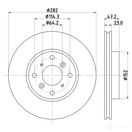 Тормозной диск HELLA 31066 8DD 355 104-991 A6LRLFD 50 216 - Изображение 1