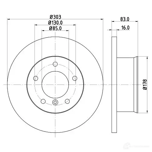 Тормозной диск HELLA 30606 8DD 355 100-391 5 2112 NTODL изображение 0
