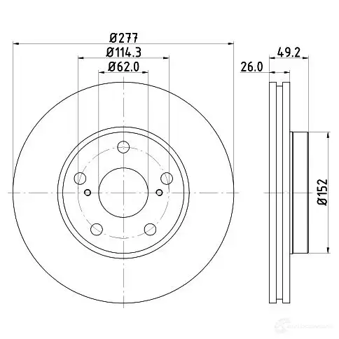 Тормозной диск HELLA 8DD 355 119-661 32521 55 577PRO KDYCXYY изображение 0