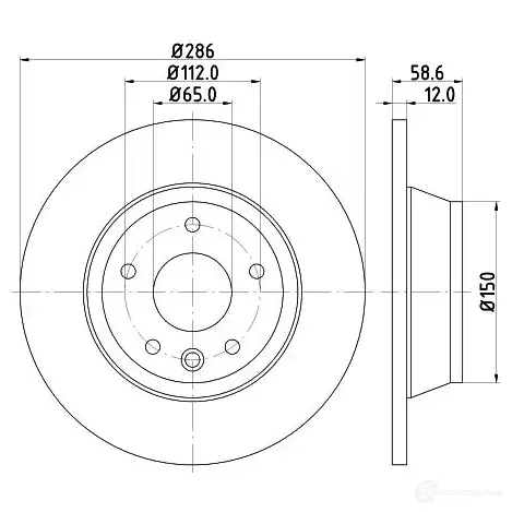 Тормозной диск HELLA 545 94PRO SO9ODCO 8DD 355 113-841 31950