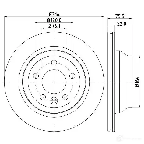 Тормозной диск HELLA 1193339120 WQ91Q 54219PRO_H C 8dd355128081 изображение 0
