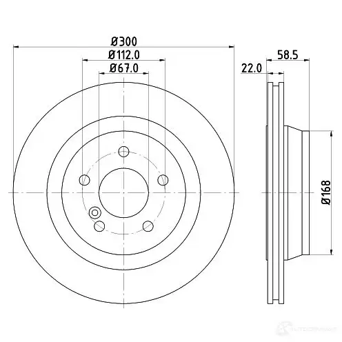 Тормозной диск HELLA 1193339061 8dd355127481 50272P RO_HC YYAA2B - Изображение 1