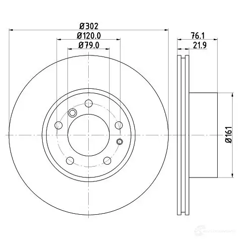 Тормозной диск HELLA 8dd355101711 30738 L9B0GQ 50422PR O - Изображение 1