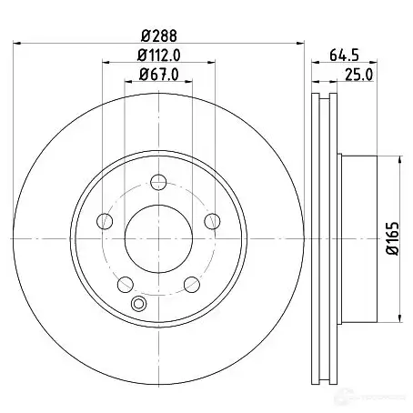 Тормозной диск HELLA 1193339182 54596PRO _HC GC5GJ4 8dd355128701 изображение 0