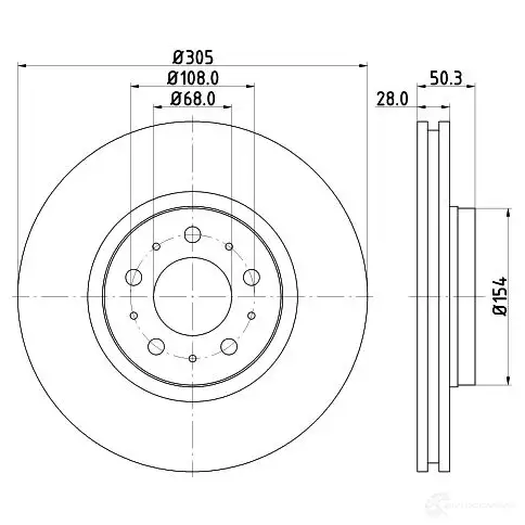 Тормозной диск HELLA 502 83PRO 8SRAYFR 31274 8DD 355 107-071 изображение 0