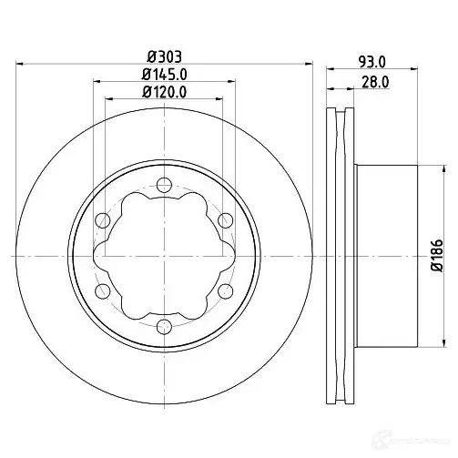 Тормозной диск HELLA 8DD 355 118-061 59 434 32364 DWCIB2 - Изображение 1