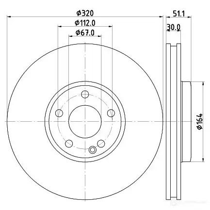 Тормозной диск HELLA 8DD 355 119-701 55580PR O Y3ANA 32525 - Изображение 1
