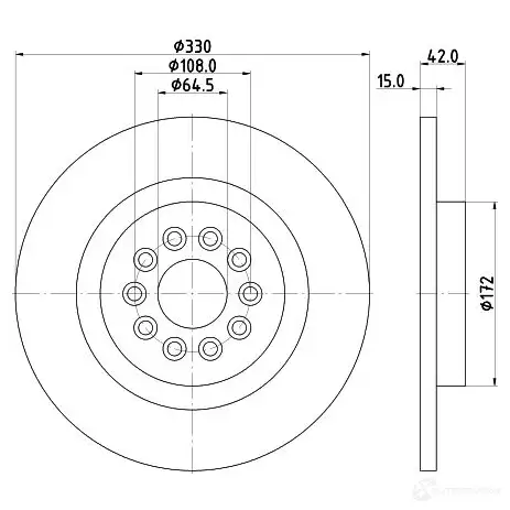 Тормозной диск HELLA 3MJE0C 32231 55 214PRO 8DD 355 116-711 изображение 0