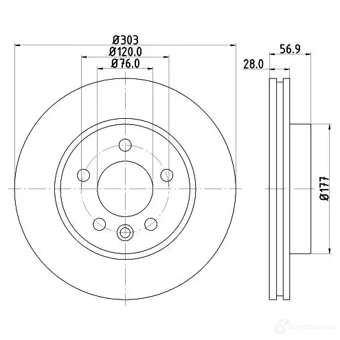 Тормозной диск HELLA 55 289PRO_HC 1193339233 8TJDGP 8dd355129211 - Изображение 1