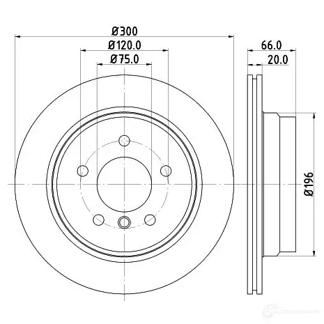 Тормозной диск HELLA 8dd355129331 1193339246 GMKCWOX 54549P RO_HC изображение 0