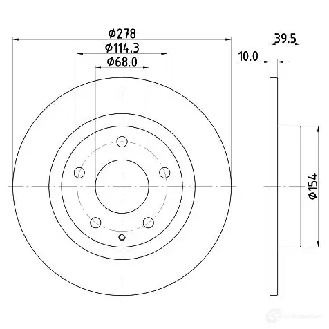 Тормозной диск HELLA 32494 8DD 355 119-391 5LGXR8O 555 47PRO - Изображение 1