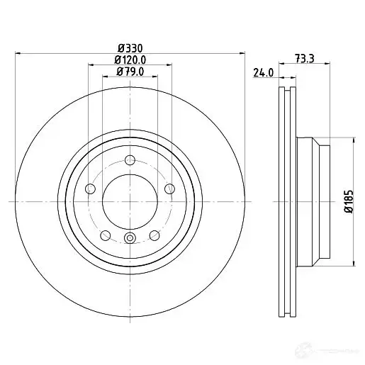 Тормозной диск HELLA BKBWY 543 78PRO 31760 8DD 355 111-941 - Изображение 1