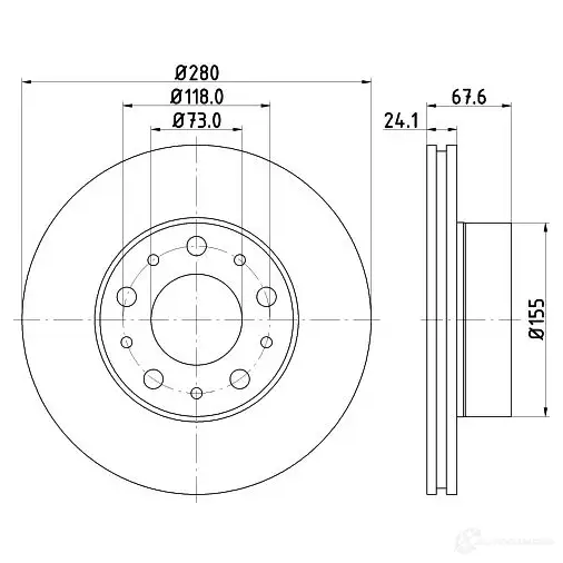 Тормозной диск HELLA 55751PRO _HC 1193339093 8dd355127811 XEC5XN - Изображение 1