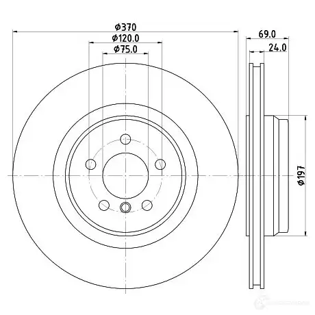 Тормозной диск HELLA 5 5700PRO 32832 QL8FTT 8DD 355 125-091 изображение 0
