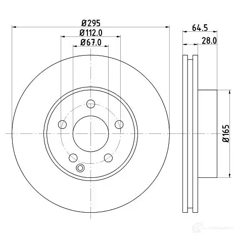 Тормозной диск HELLA 8DD 355 114-201 E2WNY 54 632PRO 31985 изображение 0
