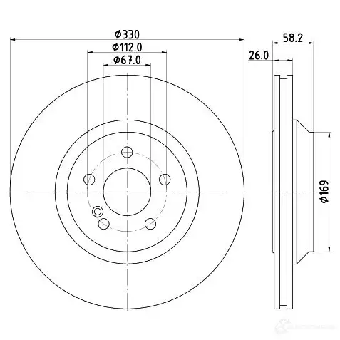 Тормозной диск HELLA ZSBTXV 32190 54979PR O 8DD 355 116-281 изображение 0