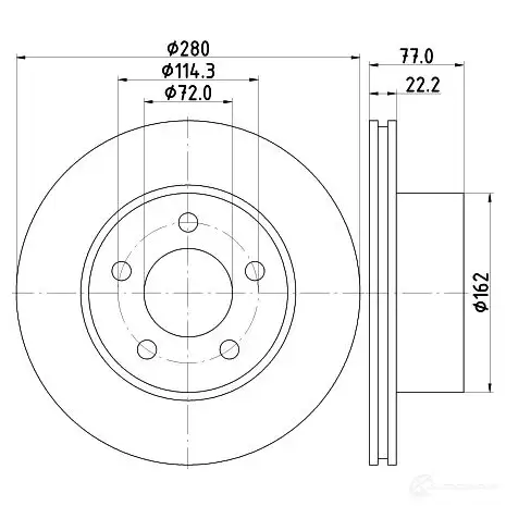 Тормозной диск HELLA 8dd355115901 32154 6KK9N 548 43PRO изображение 0