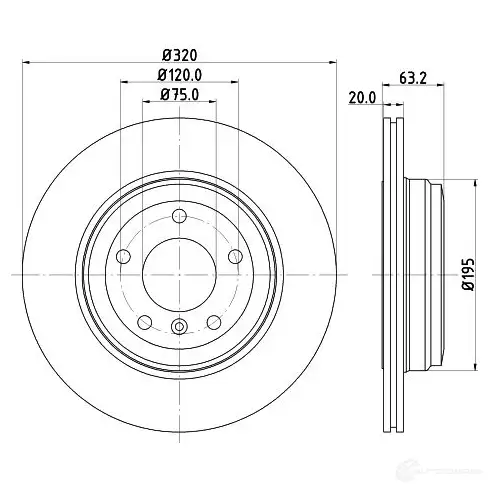 Тормозной диск HELLA 8dd355128121 54227PR O_HC FA2TGNR 1193339124 изображение 0