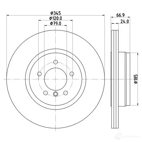 Тормозной диск HELLA HF97YQY 542 32PRO 31570 8DD 355 110-041 изображение 0