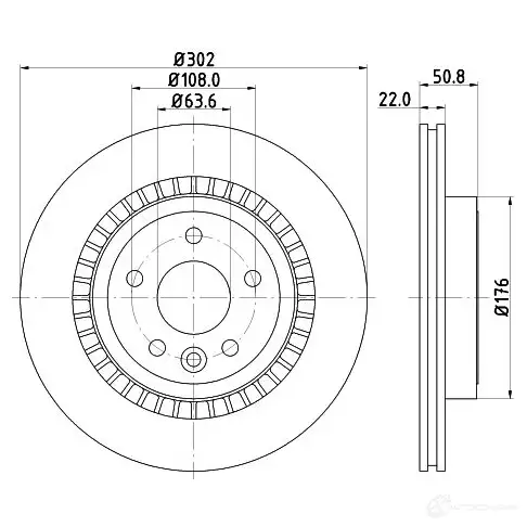 Тормозной диск HELLA 54964P RO_HC 8dd355129151 1193339227 61FWDF изображение 0