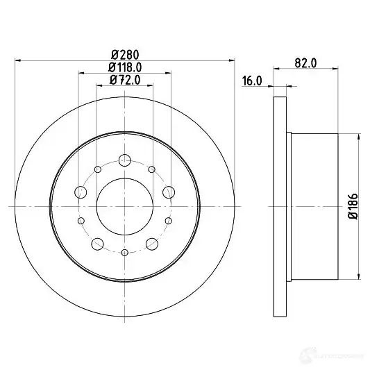 Тормозной диск HELLA 31937 545 74 7Y90RI 8DD 355 113-711 - Изображение 1