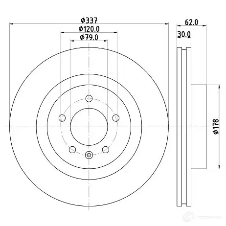 Тормозной диск HELLA 543 46 31714 8DD 355 111-481 QJ2LMC изображение 0