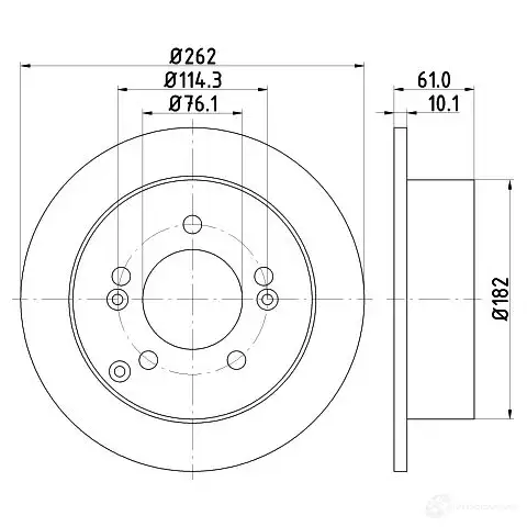 Тормозной диск HELLA 54568PR O 31930 HWZPO4 8DD 355 113-641 - Изображение 1