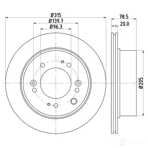 Тормозной диск HELLA 550 50 8DD 355 116-571 IHS2MAT 32219 - Изображение 1