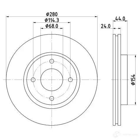 Тормозной диск HELLA V3W2OH3 556 92PRO 8DD 355 120-591 32573 изображение 3