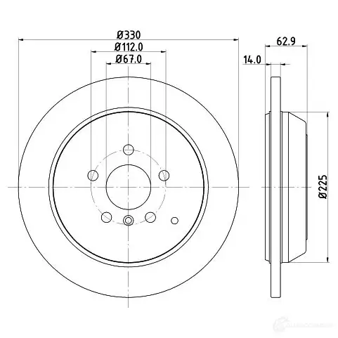 Тормозной диск HELLA 5 4508PRO 31887 8DD 355 113-211 AE644W изображение 0