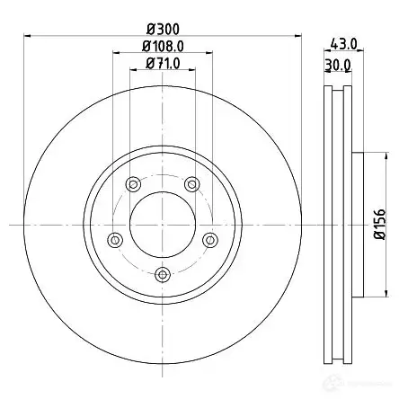 Тормозной диск HELLA GMHWOZ7 5099 0PRO 31249 8DD 355 106-821 изображение 0