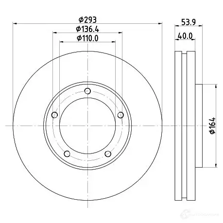 Тормозной диск HELLA 8DD 355 125-111 32834 IEUAQ 558 17PRO - Изображение 1