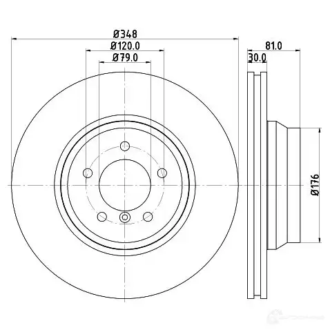 Тормозной диск HELLA 542 29PRO_HC 1193339293 8DD 355 129-781 PT0LOR