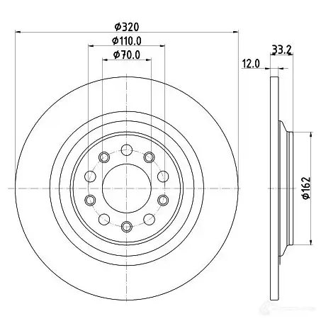 Тормозной диск HELLA 1437963116 4XND NDY 8DD 355 132-101 изображение 0