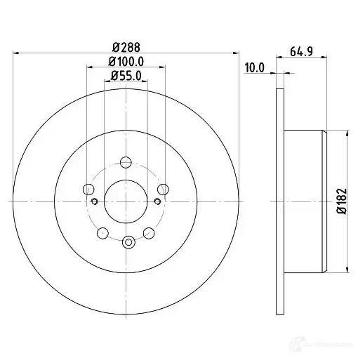 Тормозной диск HELLA 8dd355112891 31855 54 481 O5NK3 изображение 1