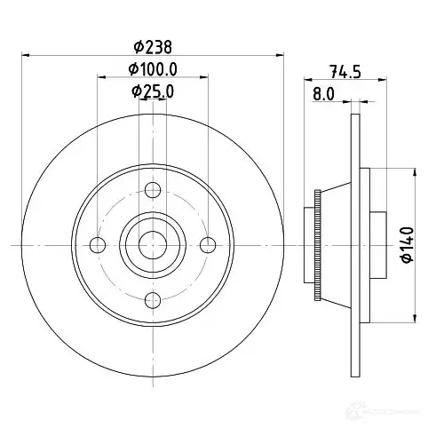 Тормозной диск HELLA SB0VHJ 545 41PRO 8DD 355 123-391 1193338767 изображение 3