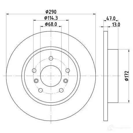 Тормозной диск HELLA 32758 MBB5TNJ 8DD 355 122-771 557 40PRO изображение 3